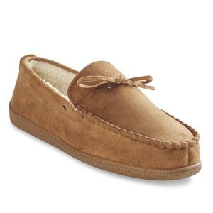DOCKERS mens moccasin slippers tan suede size 11-12